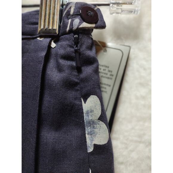 NYGARD Collection 4 Petite Maxi Lined Faux Wrap Skirt Navy And Light Blue Floral - Picture 6 of 11